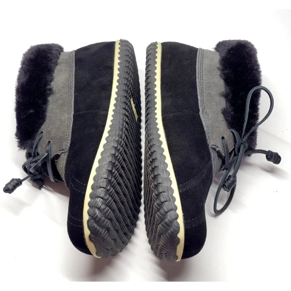 NWB Sperry Top Sider Women's Black Suede Elayna Duck Boot Slipper Size 8M 600 - Picture 8 of 9